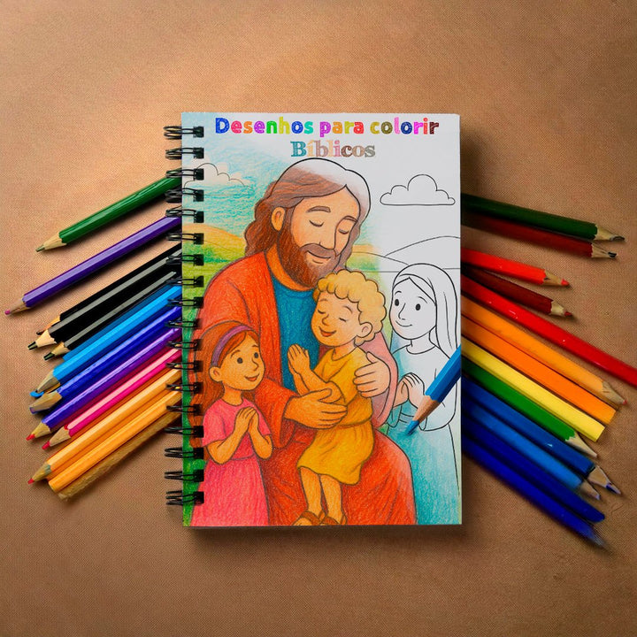 Livro de Colorir Cristão Histórias Bíblicas De Gênesis a Apocalipse (+BRINDE) infantil Pintar A4 Grande - O MECANISMO