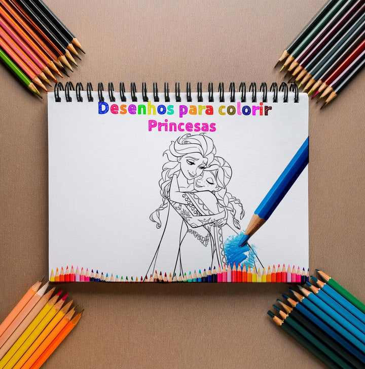 Livro para colorir infantil 300 Desenhos Pintar Princesas Disney (+BRINDE) - O MECANISMO