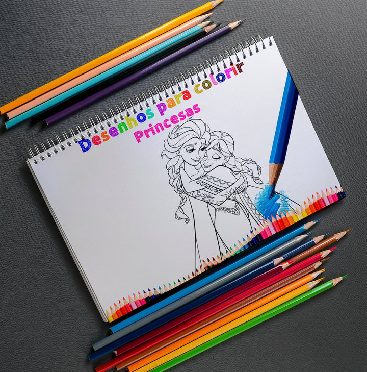 Livro para colorir infantil 300 Desenhos Pintar Princesas Disney (+BRINDE) - O MECANISMO