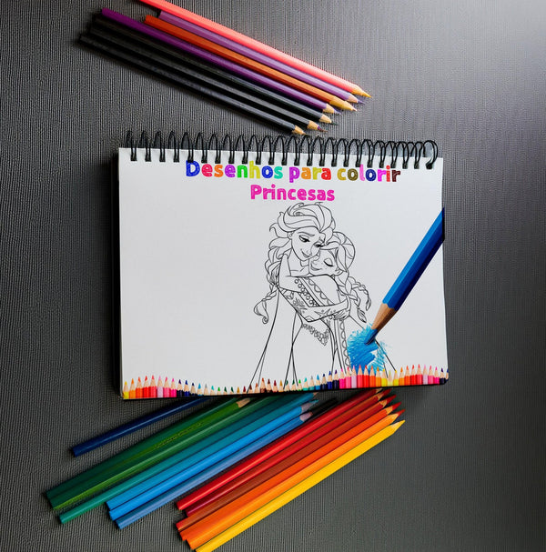 Livro para colorir infantil 300 Desenhos Pintar Princesas Disney (+BRINDE) - O MECANISMO