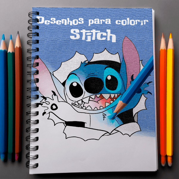Stitch Livro para colorir 96 folhas (+Lápis de cor) para colorir infantil Pintar A4 Grande - O MECANISMO